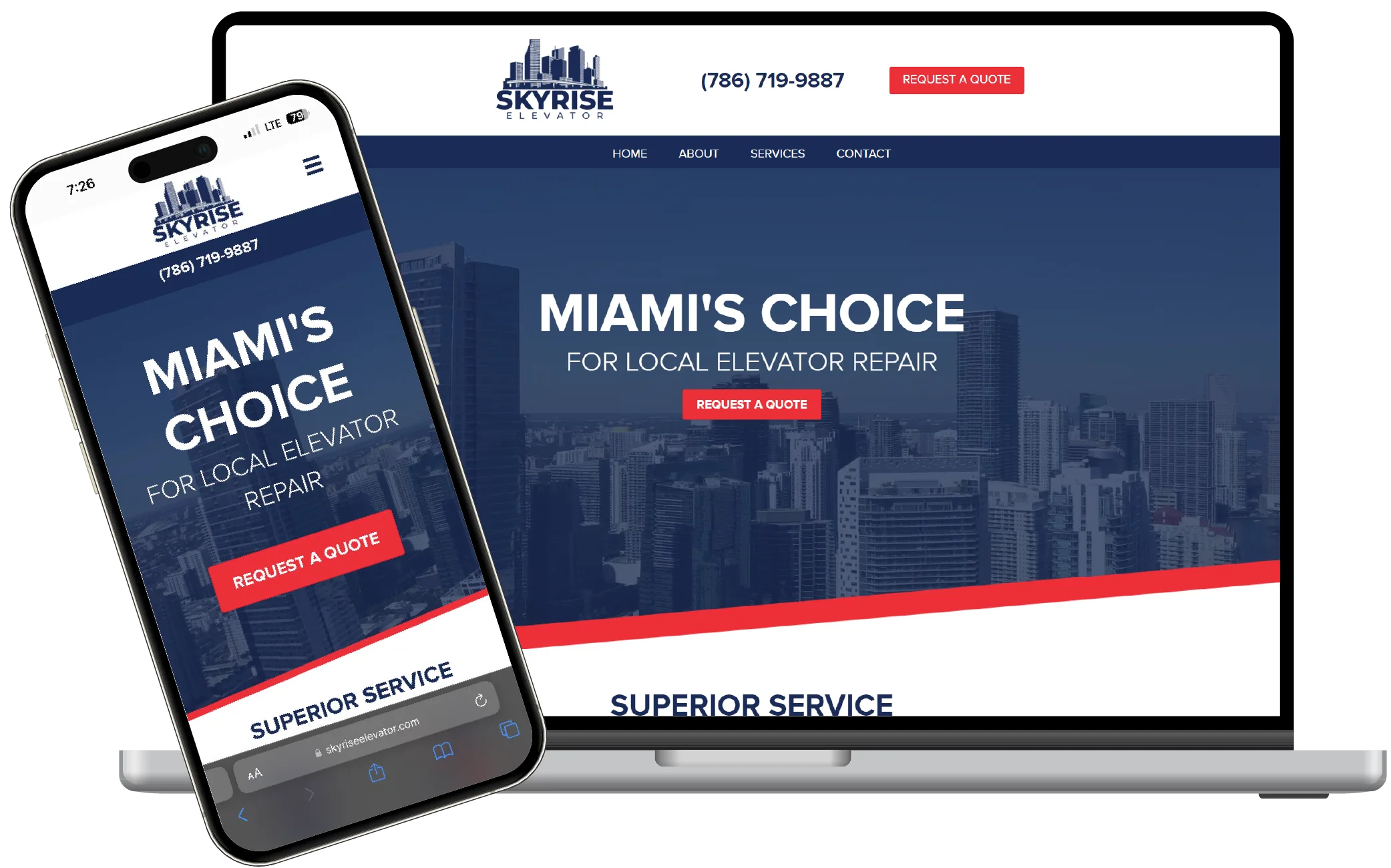 Homepage mockup designs_Skyrise Elevator